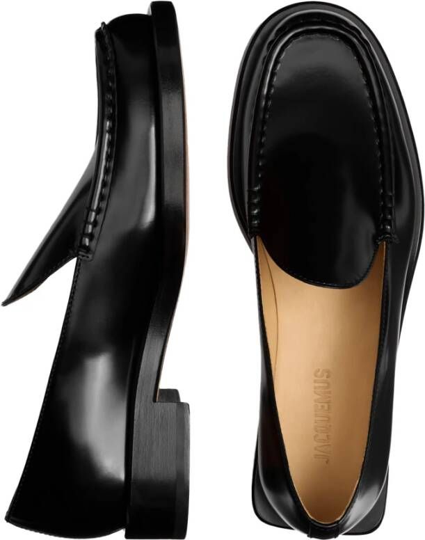 Jacquemus Zwarte Platte Leren Schoenen