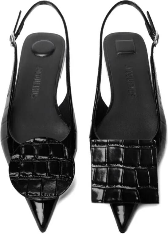 Jacquemus Zwarte platte leren schoenen