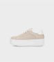 Janet & Janet Beige Witte Leren Sneakers met Platform - Thumbnail 4