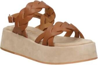 Janet & Janet Bruine leren sandalen