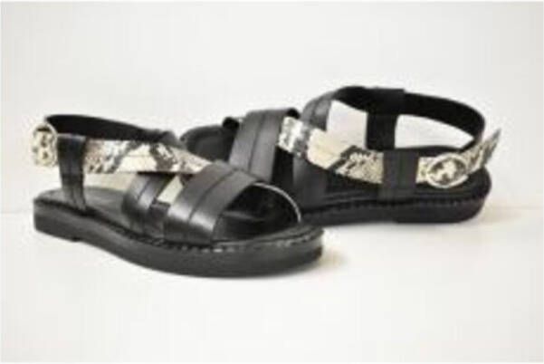 Janet & Janet Platte sandalen Zwart Dames