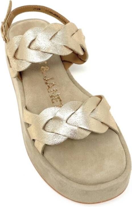 Janet & Janet Gouden Ivette Platform Sandalen