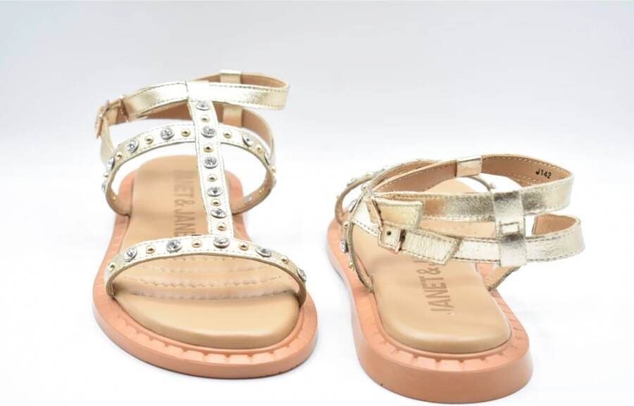 Janet & Janet Gouden platte schoenen voor vrouwen