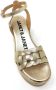 Janet & Janet Gouden suède platform sandalen met enkelband - Thumbnail 2