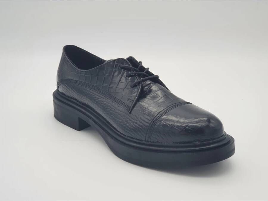 Janet & Janet Platte reptiel effect veterschoen