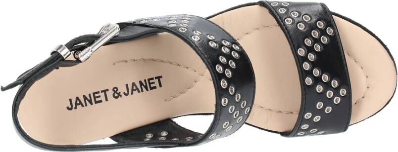 Janet & Janet Sandalen Zwart Black Dames