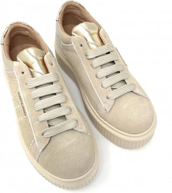 Janet & Janet Studded Suède Sneakers Frost Goud