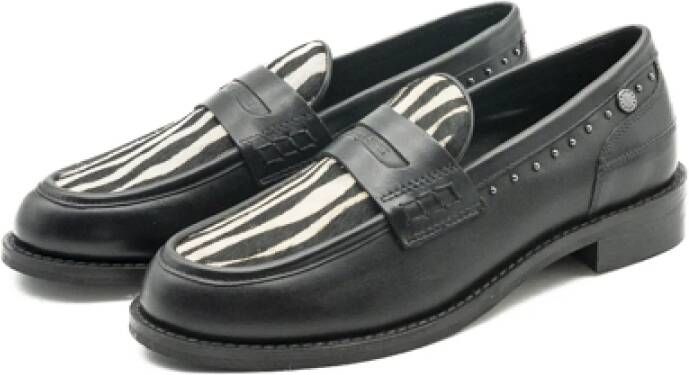 Janet & Janet Zwart Zebra Damesschoenen Aw25