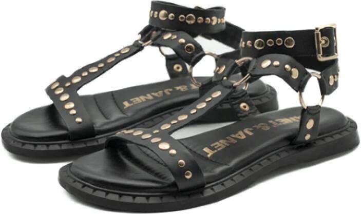 Janet & Janet J-143 Zwarte Sandalen