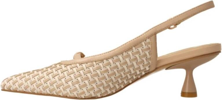 Jeannot Beige en wit leren sandaal