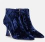 Jeannot Blauwe Fluwelen Laarzen voor Glamoureuze Outfits Blauw Dames - Thumbnail 2