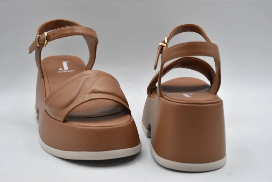 Jeannot Bruin Leren Vetersandalen
