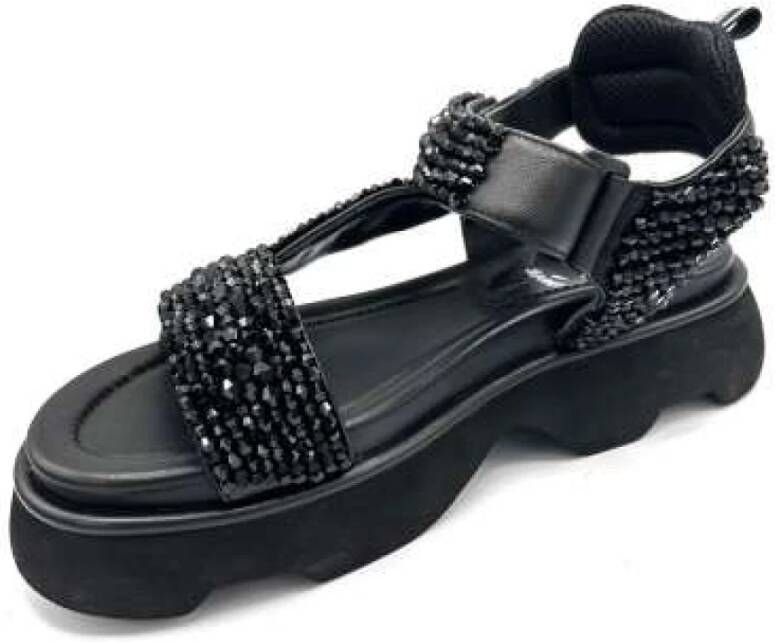 Jeannot Flat Sandals Black Dames