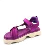 Jeannot Fluweel sandaal met klittenbandsluiting Purple Dames - Thumbnail 2