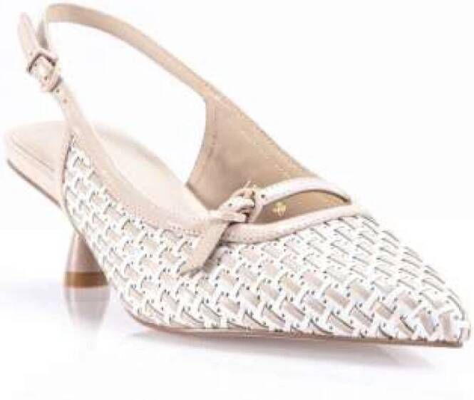 Jeannot Geweven Nude Slingback Hakken