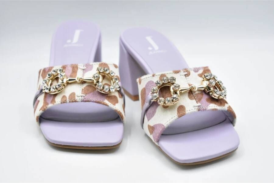 Jeannot Lilac Luipaardprint Platte Schoenen Purple Dames