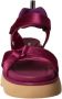 Jeannot Paarse Fluwelen Sandalen met Klittenbandsluiting Purple Dames - Thumbnail 3