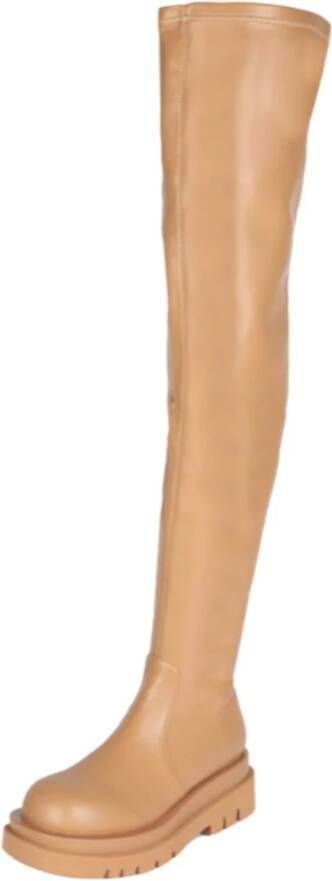 Jeffrey Campbell Beige Leren Hoge Top Laarzen Beige Dames