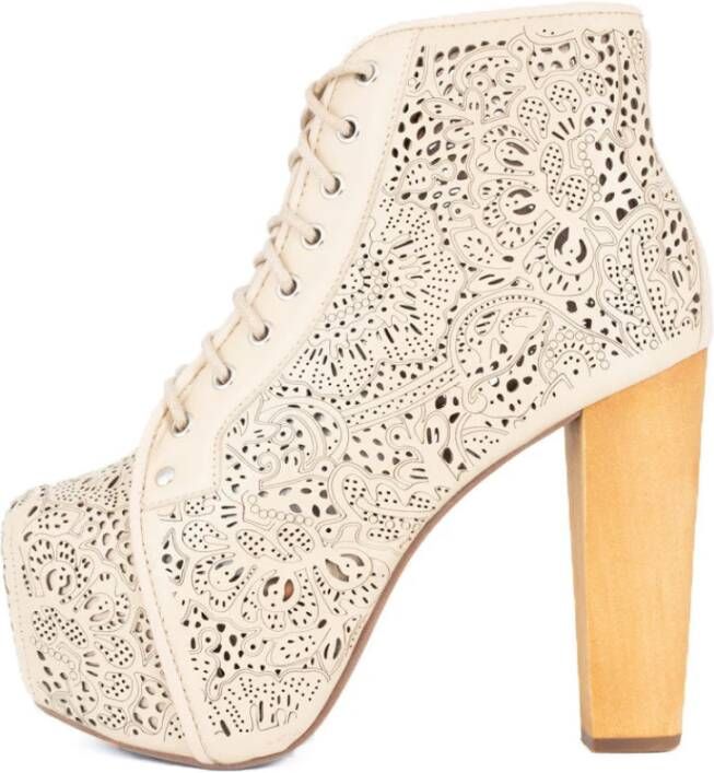 Jeffrey Campbell Beige Lita-Cat Enkellaarzen