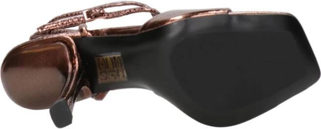 Jeffrey Campbell Bruine leren sandalen met asymmetrische hak