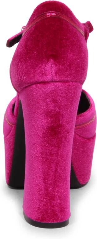 Jeffrey Campbell Low-Down Fuchsia Velvet Combo Schoenen