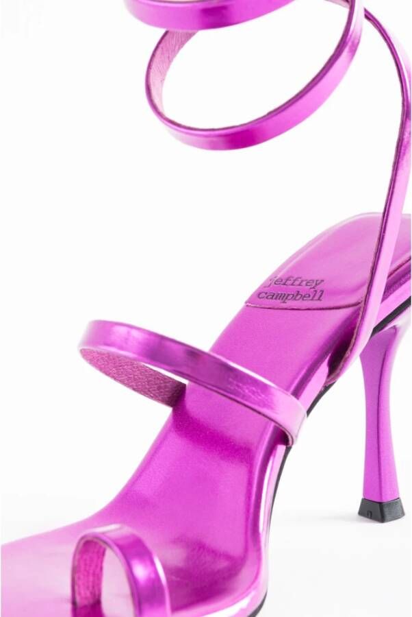 Jeffrey Campbell Metallic High Heel Sandals Wraparound Strap