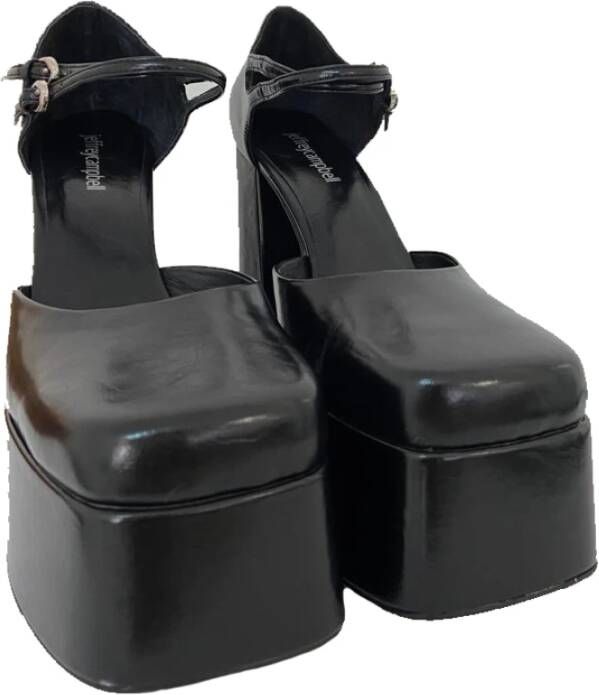 Jeffrey Campbell Verhoog je schoenenspel met zwarte sandalen Zwart Dames