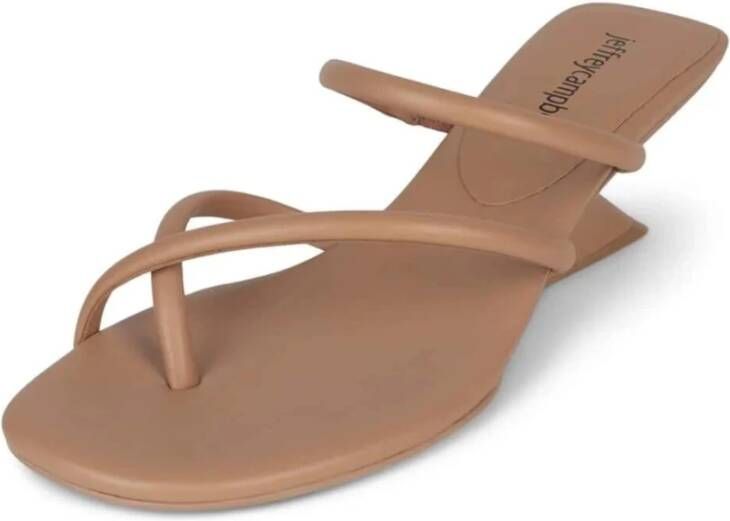 Jeffrey Campbell Strappy Sculpted Wedge Sandal in Nude Brown Dames