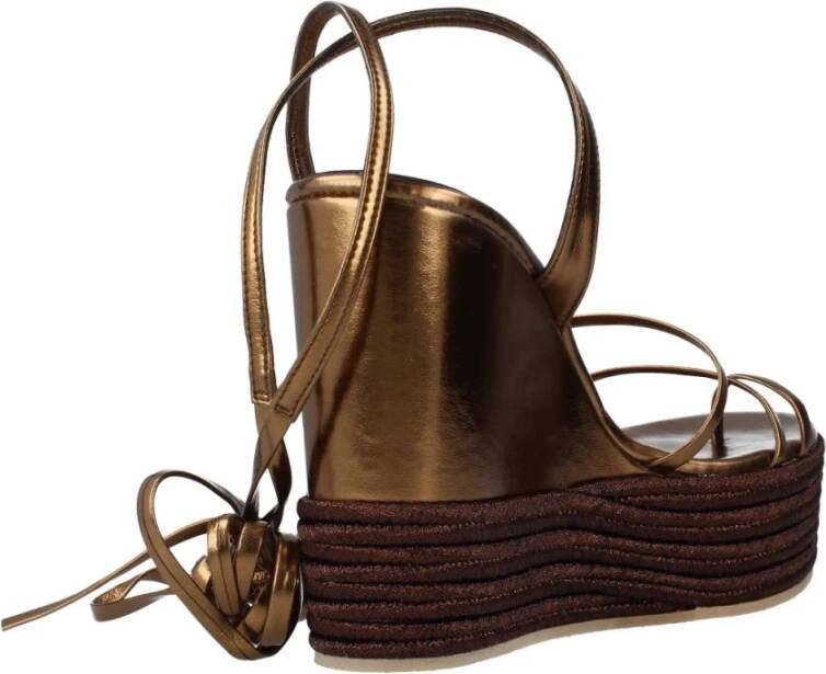 Jeffrey Campbell Gelaagde Wig Sandalen Brown Dames