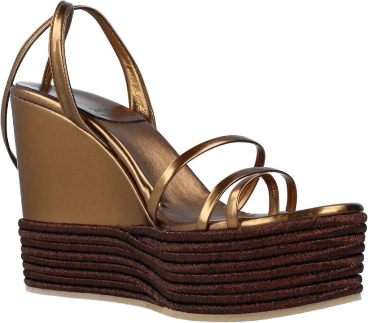 Jeffrey Campbell Gelaagde Wig Sandalen Brown Dames