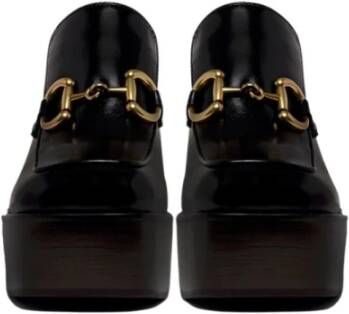 Jeffrey Campbell Zwarte en Gouden Leren Mocassin
