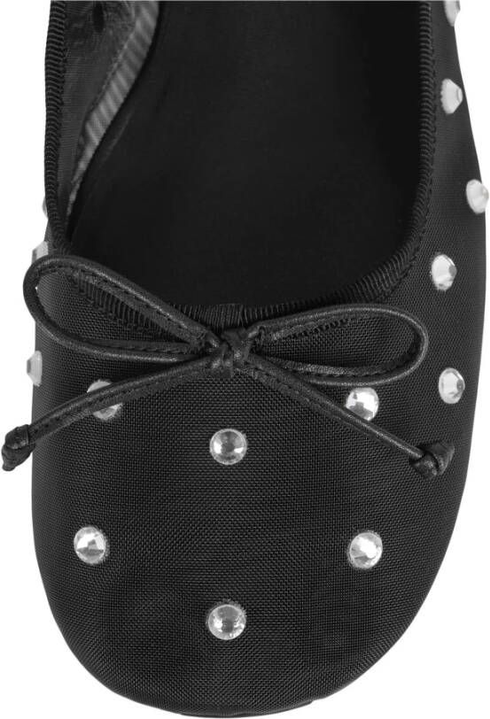 Jeffrey Campbell Zwarte Mesh Ballerina`s met Strass-steentjes