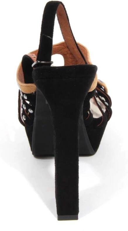 Jeffrey Campbell Zwart Nude Suède Hoge Hak Sandalen