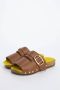 Jejia Kameel Leren Klomp Platte Schoenen Brown Dames - Thumbnail 2