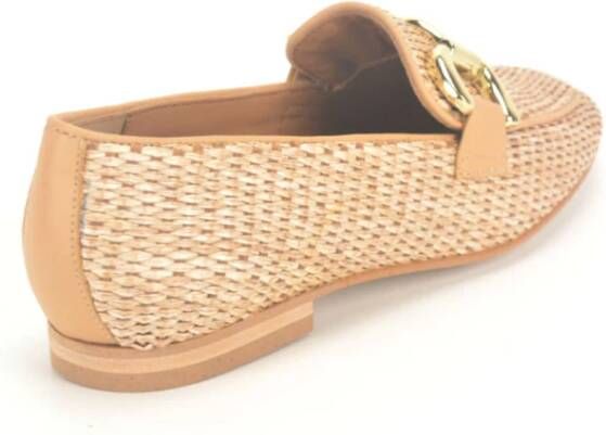 Jhay Beige Raffia Moccasin + Gar. Beige Dames