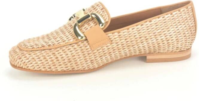 Jhay Beige Raffia Moccasin + Gar. Beige Dames