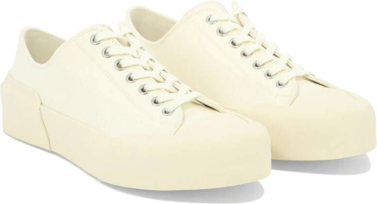 Jil Sander Canvas Lage Sneakers Beige Dames