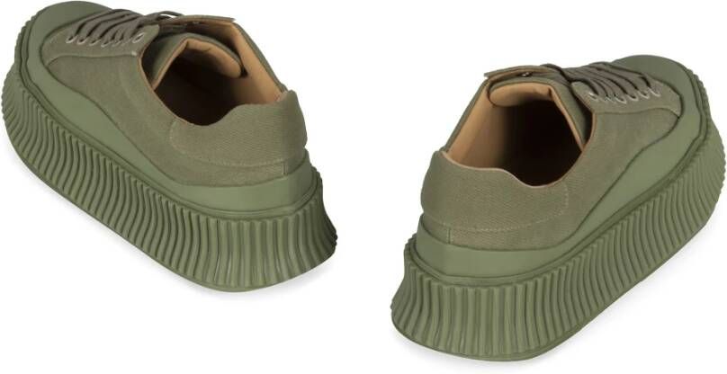 Jil Sander Canvas platform sneakers met contrasterende kleurvoering