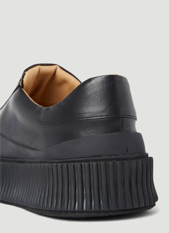 Jil Sander Chunky Lage Sneakers van Leer Zwart Heren