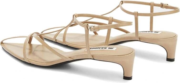 Jil Sander Donkere Sandaal Kooi Stijl Beige Dames