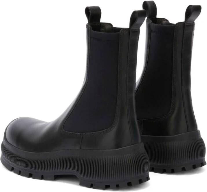 Jil Sander Elegante Enkellaarzen in Nero