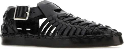 Jil Sander Stijlvolle Zwarte Leren Sandalen Zwart Dames