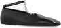 Jil Sander Leren Ballet Flats met Kristaldetail Black Dames - Thumbnail 4