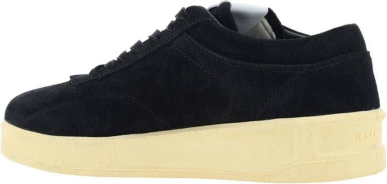 Jil Sander Leren Sneakers met Geperforeerd Detail Black Heren