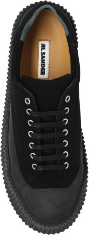 Jil Sander Zwarte katoenen sneaker met kurken platform Black - Foto 11