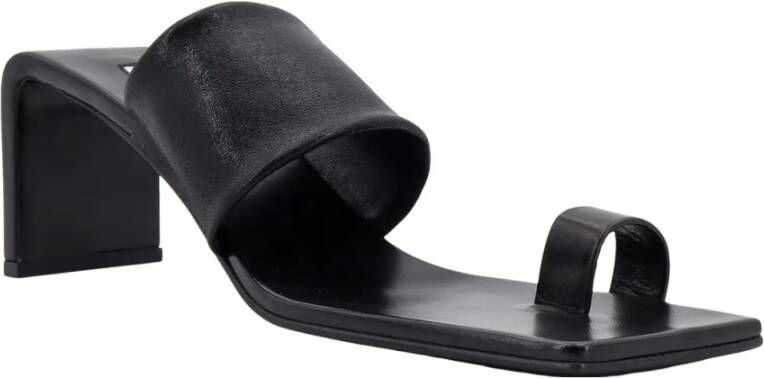 Jil Sander Leren Vierkante Neus Sandalen Black Dames