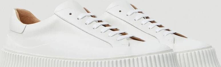 Jil Sander Minimalistische Leren Sneakers White Heren