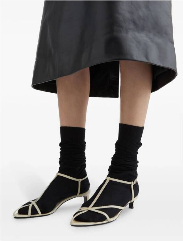 Jil Sander Natuurlijke Hakloze Sandaal
