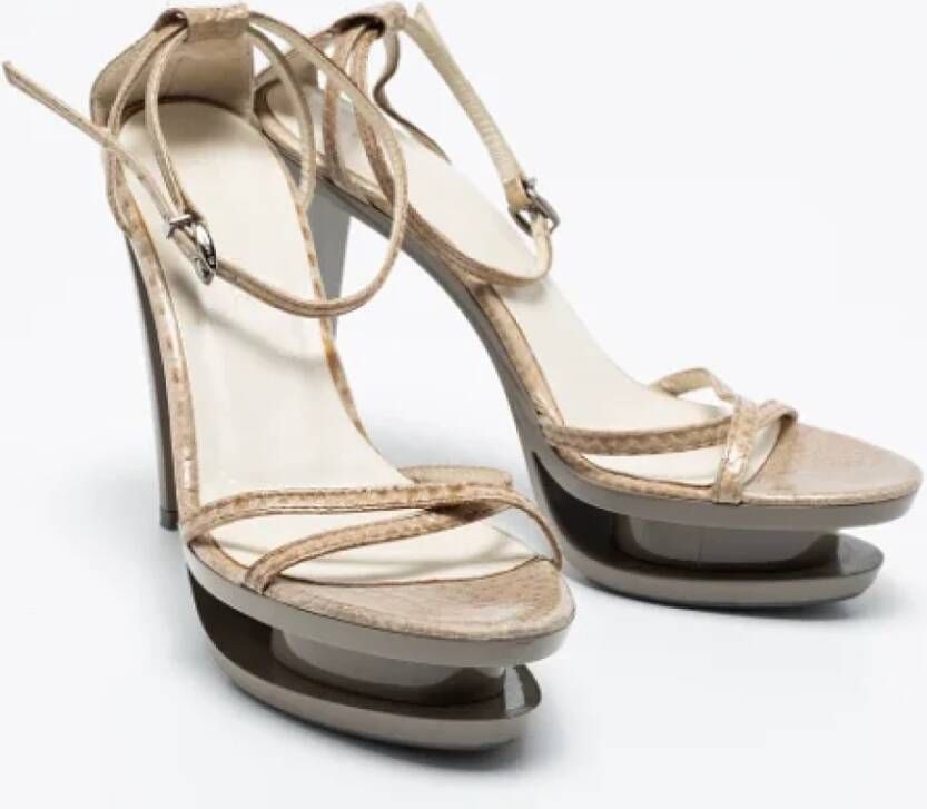 Jil Sander Pre-owned Leather sandals Gray Dames