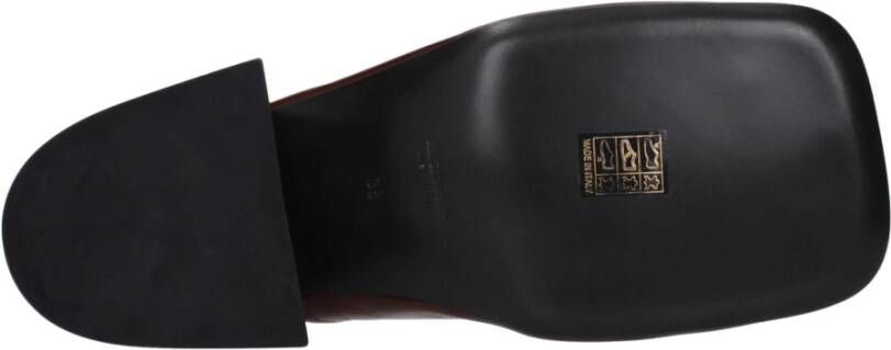 Jil Sander Rode Leren Muilezels Sandalen